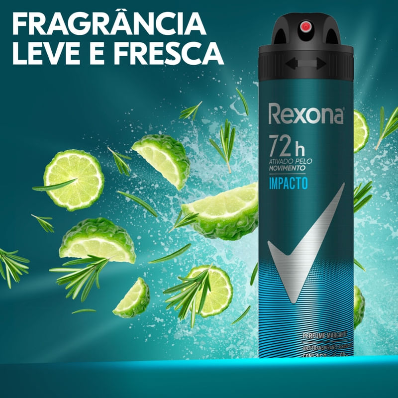 Desodorante Antitranspirante Aerosol Masculino Rexona V8 72 horas 150ml