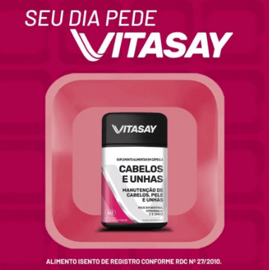 Vitasay Suplemento Alimentar Cabelos e Unhas - 60 cápsulas