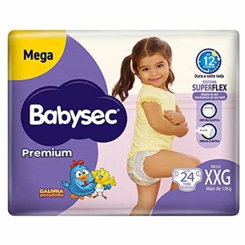 Fralda Babysec Galinha Pintadinha Xxg - 24 unidades