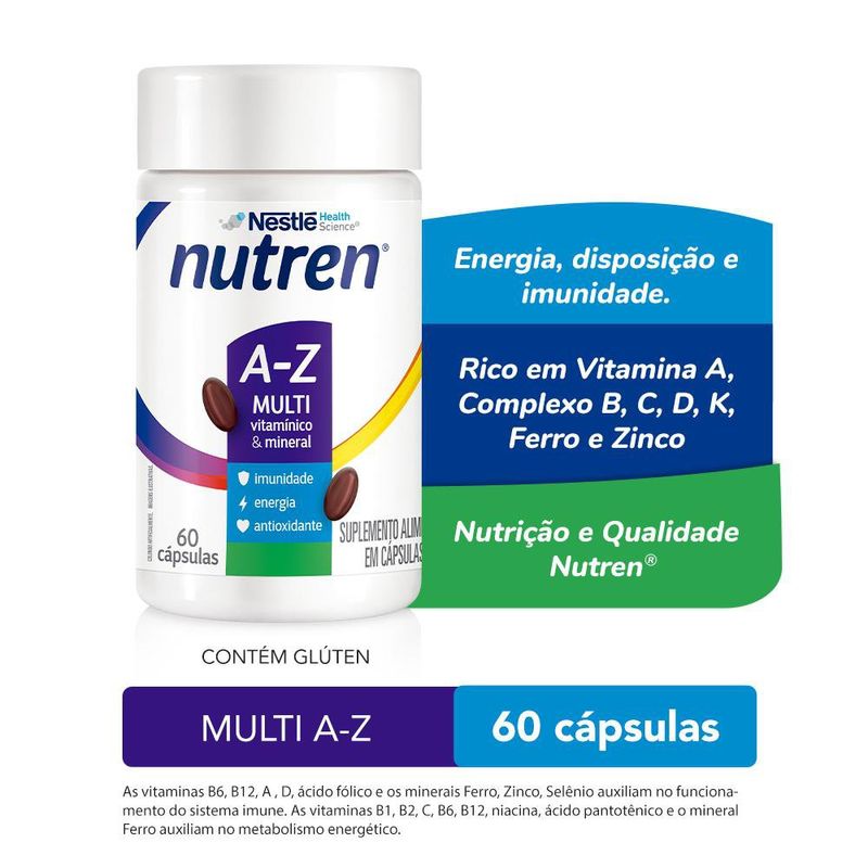 Nutren Suplemento Alimentar A-Z Multi Vitamínico & Mineral -  60 cápsulas