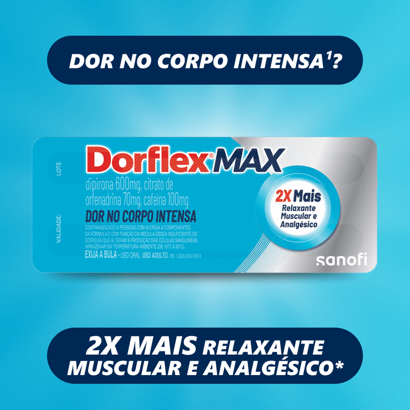 Dorflex Max Analgésico e Relaxante Muscular Dipirona 600mg - 4 comprimidos
