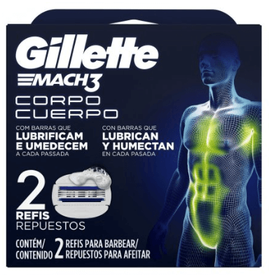 Carga para Aparelho de Depilação Gillette Mach3 Corpo - 2 unidades