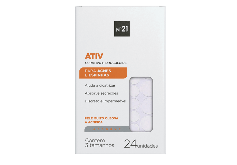 Ativ Curativo Hidrocoloide N°21 Acnes e Espinhas - 24 unidades