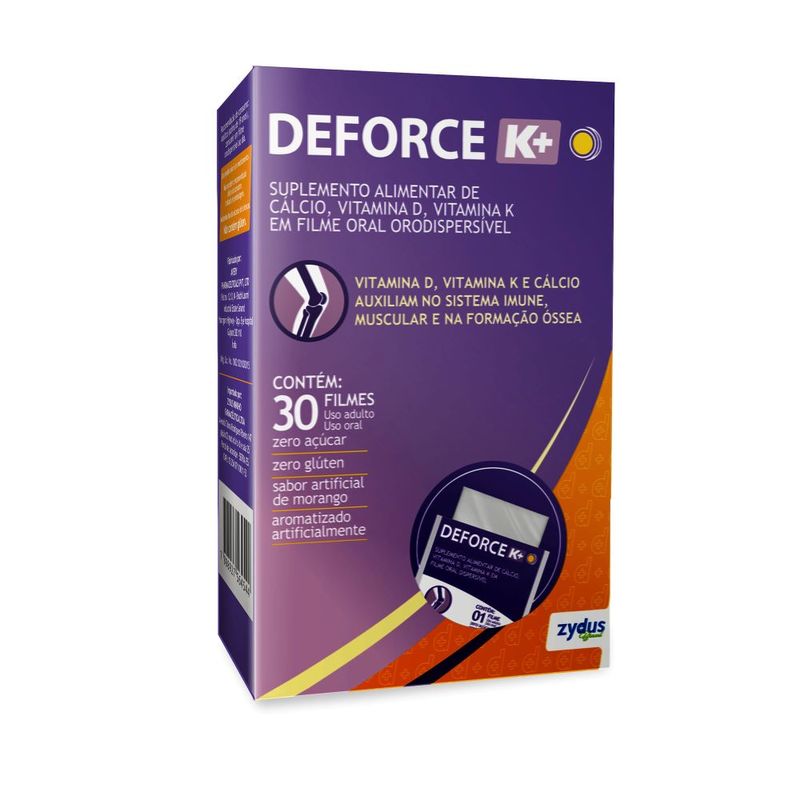 Deforce K+ Zydus - 30 filmes orodispersíveis