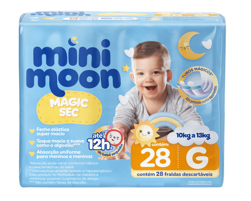 Fralda Mini Moon Magic Sec G - 28 unidades