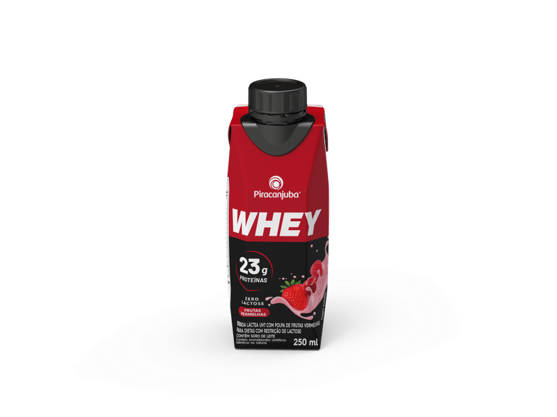 Whey Zero Lactose Piracanjuba Frutas Vermelhas - 250ml