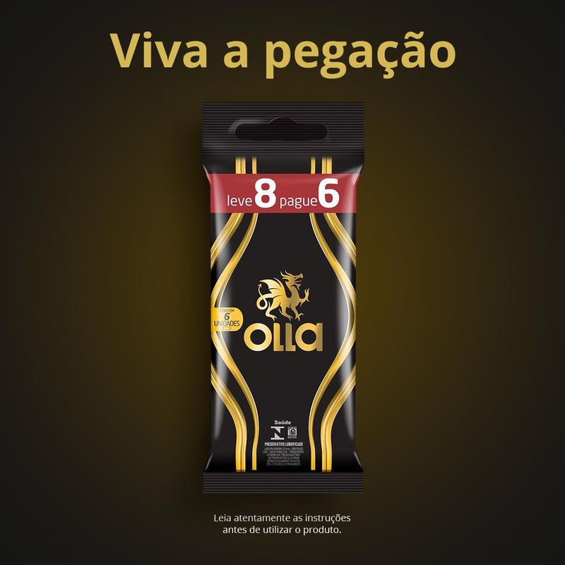 Preservativo Lubrificado Texturizado 8un Sem Perfume Olla