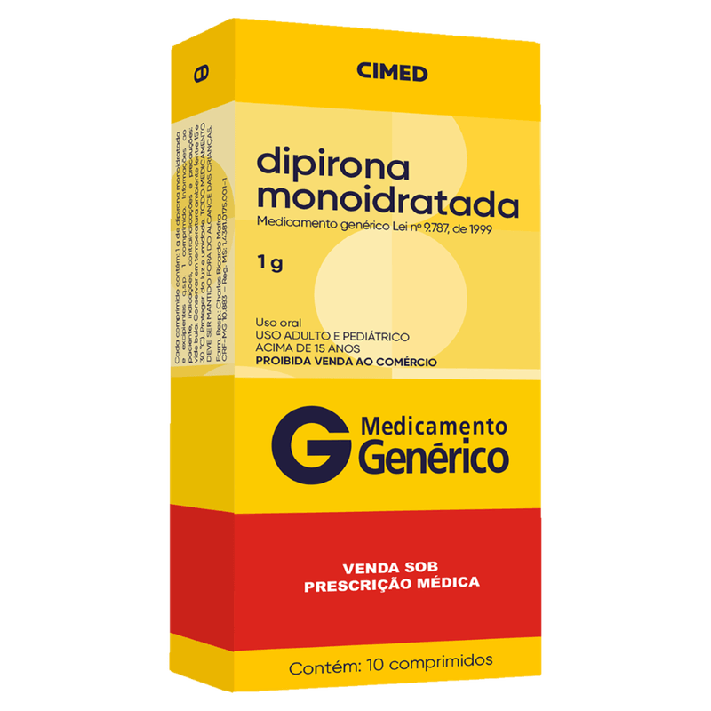 Dipirona Monoidratada 1g Cimed - 10 comprimidos