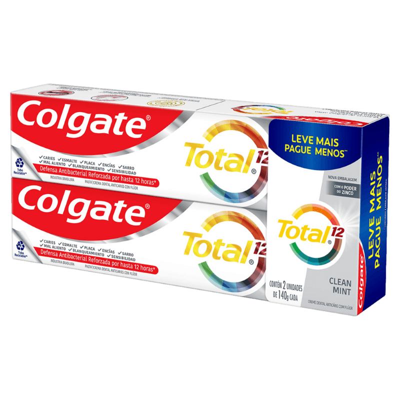 Kit Creme Dental Colgate Total 12 Clean Mint 140g (cada) - 2 unidades