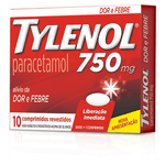 Tylenol 750mg - 10 comprimidos revestidos