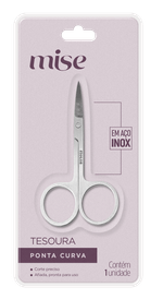 Tesoura para Unhas em Aço Inox Mise Ponta Curva - 1 unidade