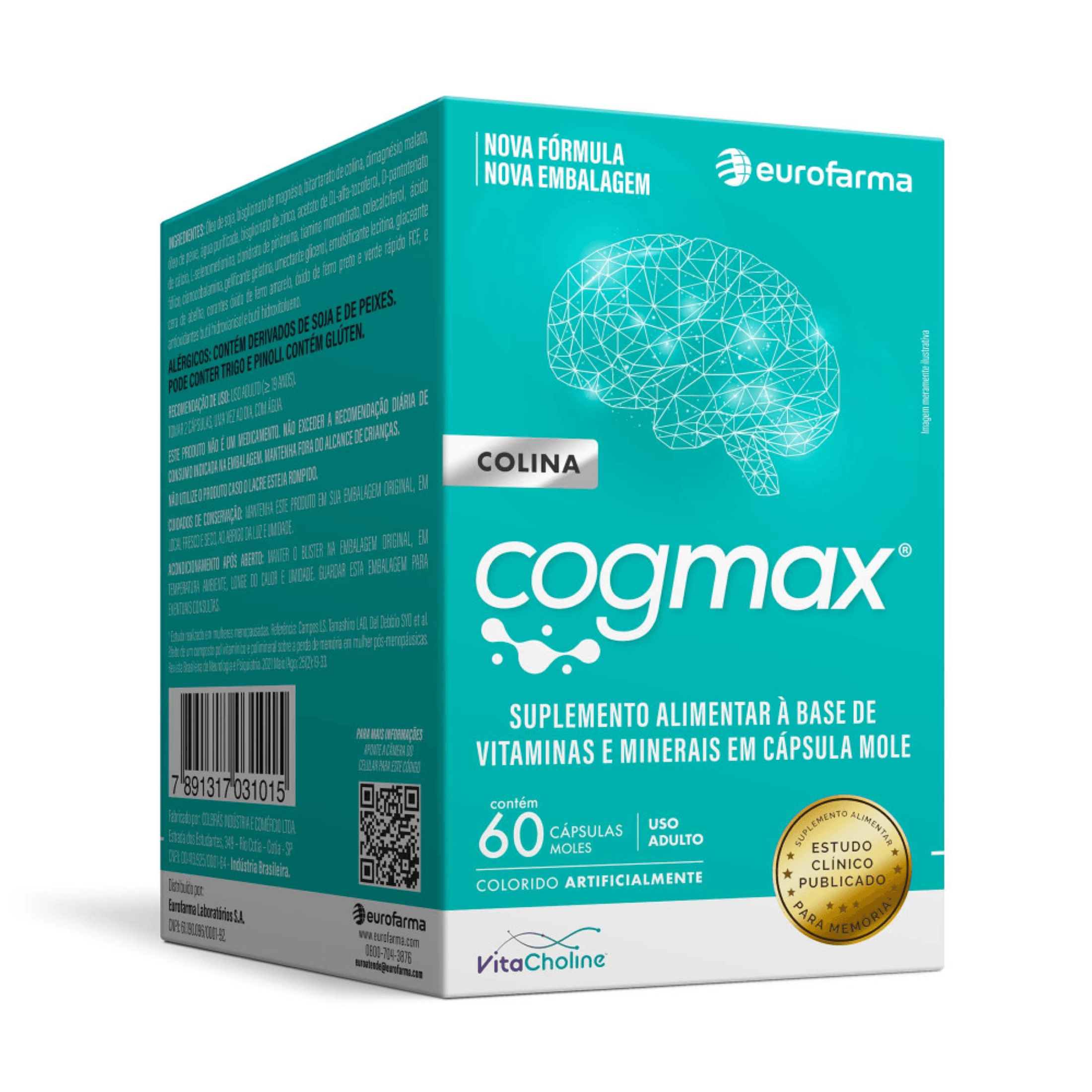 Cogmax Eurofarma 60 cápsulas – Suplemento Vitaminas e Minerais - Drogasmil