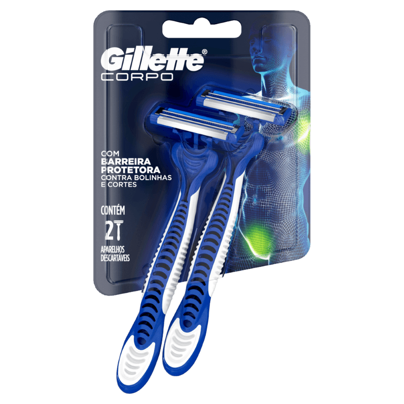 Aparelho de Barbear Descartável Corpo Gillette - 2 unidades