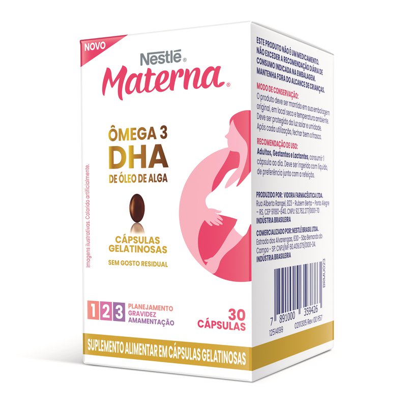 Suplemento adulto Materna Ômega 3 DHA - 30 cápsulas
