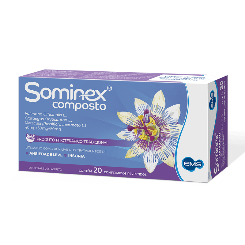 Sominex Composto Fitoterápico Ems - 20 Comprimidos