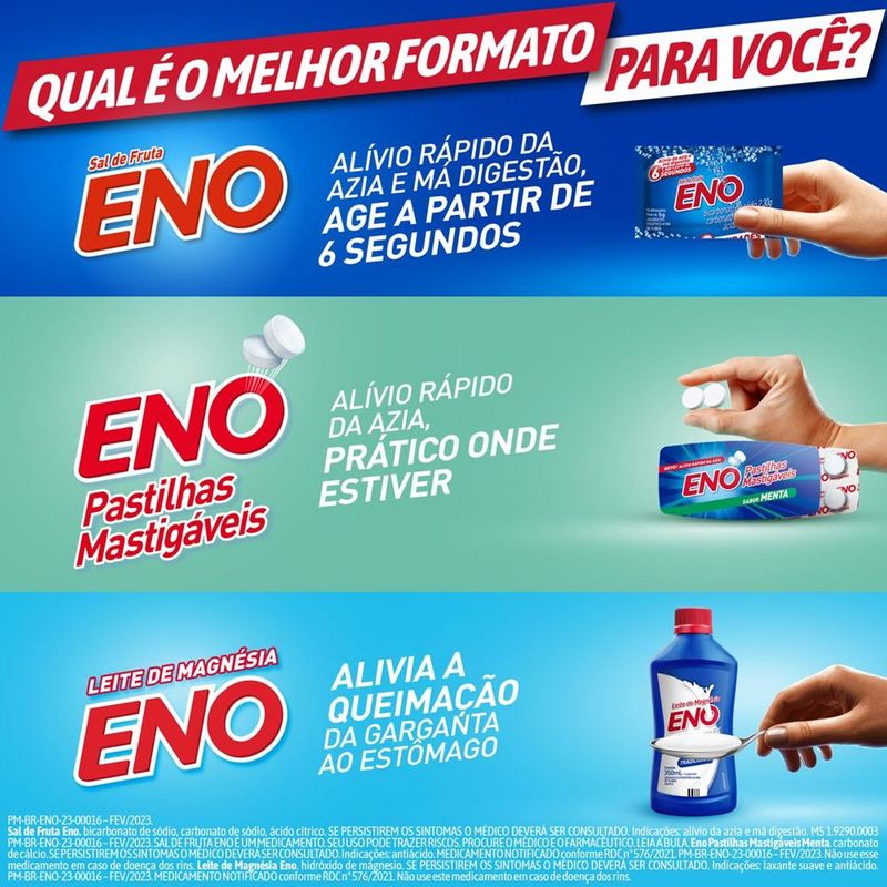 Sal de Fruta Eno Tradicional Antiácido Efervescente - 2 sachês de 5g