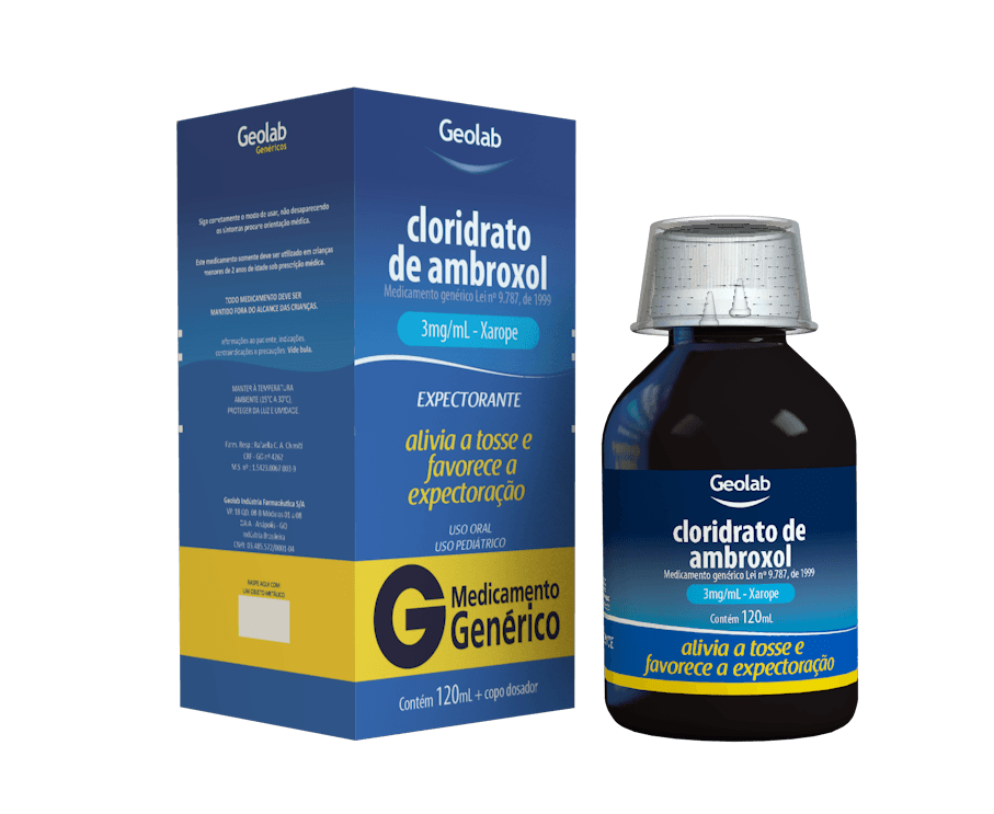 Cloridrato de Ambroxol Geolab 3mg Xarope Adulto - 120ml - Drogaria Rosário