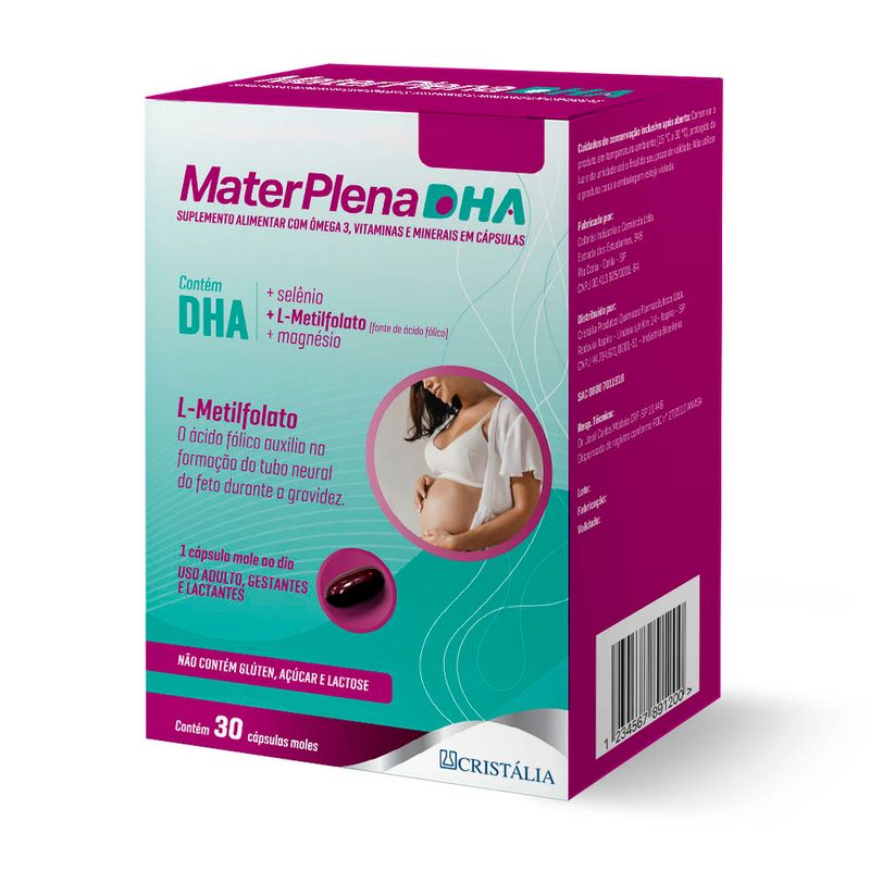 Suplemento Alimentar MaterPlena DHA - 30 Cápsulas