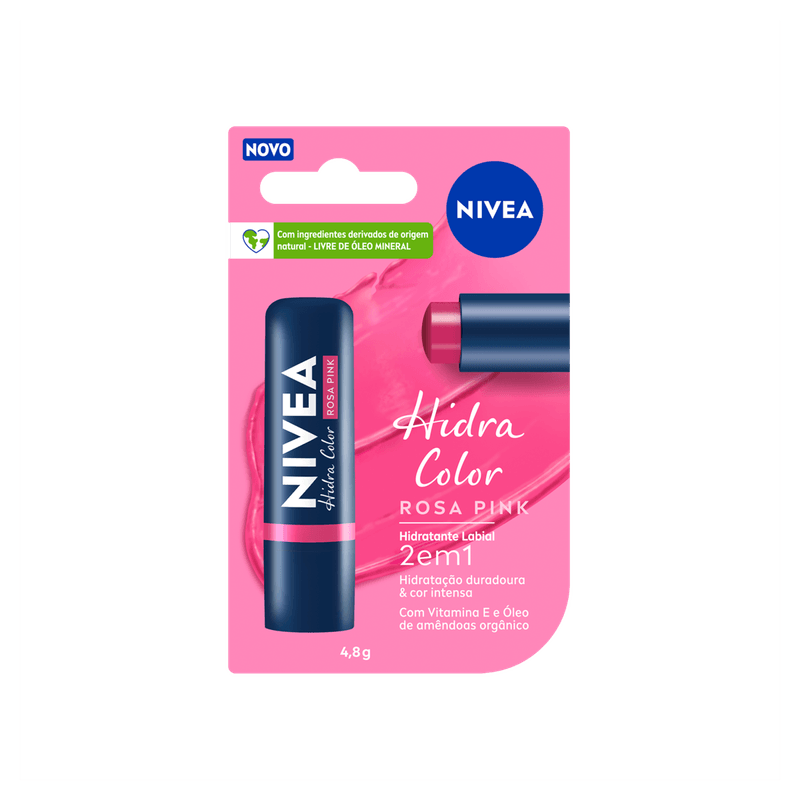 Hidratante Labial Rosa Pink Nivea Hidra Color - 4,8g