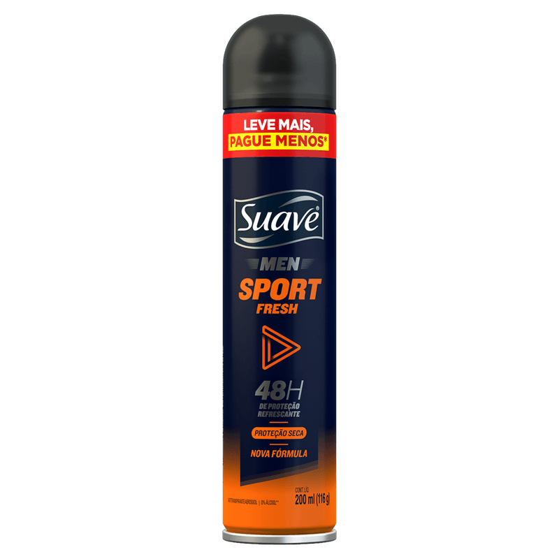 Desodorante Antitranspirante Aerossol Suave Men Sport Fresh 200ml