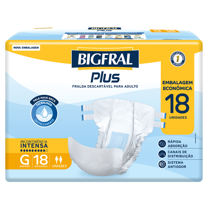 FRALDA GERIÁTRICA BIGFRAL PLUS REGULAR G C/18