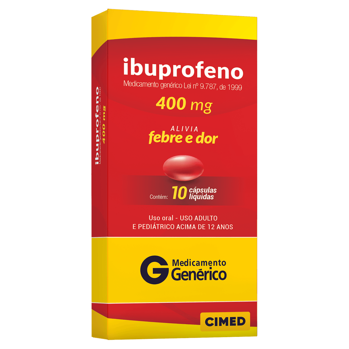 G IBUPROFENO 400MG 10 CAPSULAS-CIMED - Drogaria Rosário