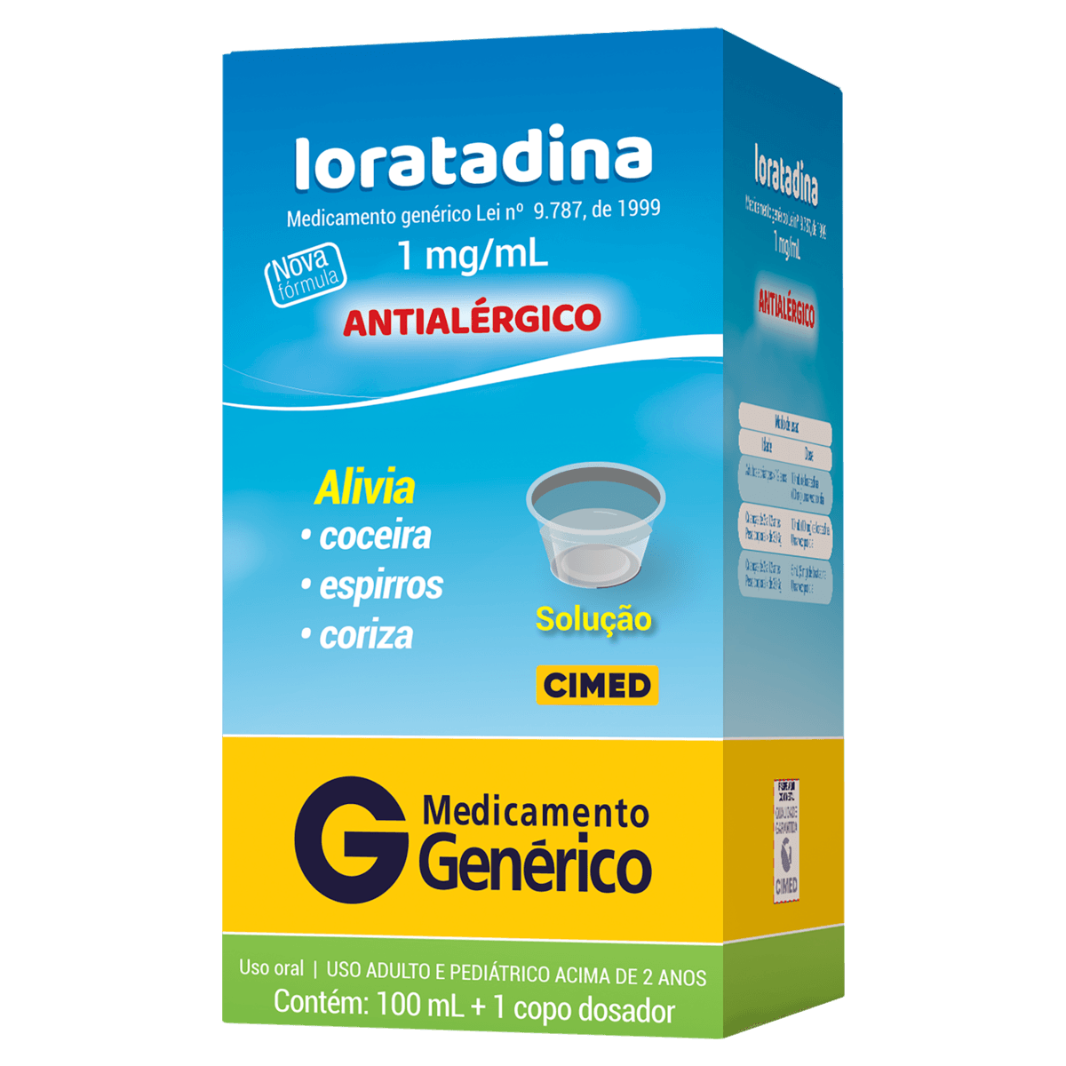 Loratadina 1mg Xarope 100ml Genérico Cimed Drogaria Rosário