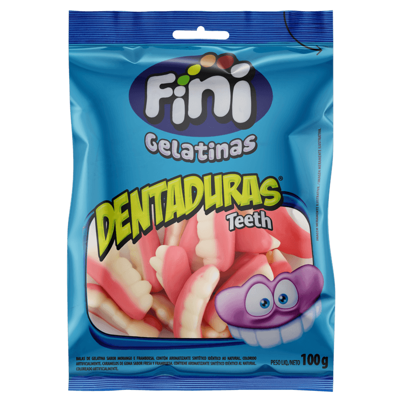 Bala de Gelatina Fini Dentaduras - 100g
