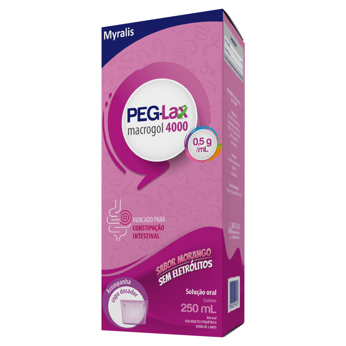 Peg-Lax 4000 Myralis Pharma Morango 0,5g/ml Solução Oral - 250ml ...