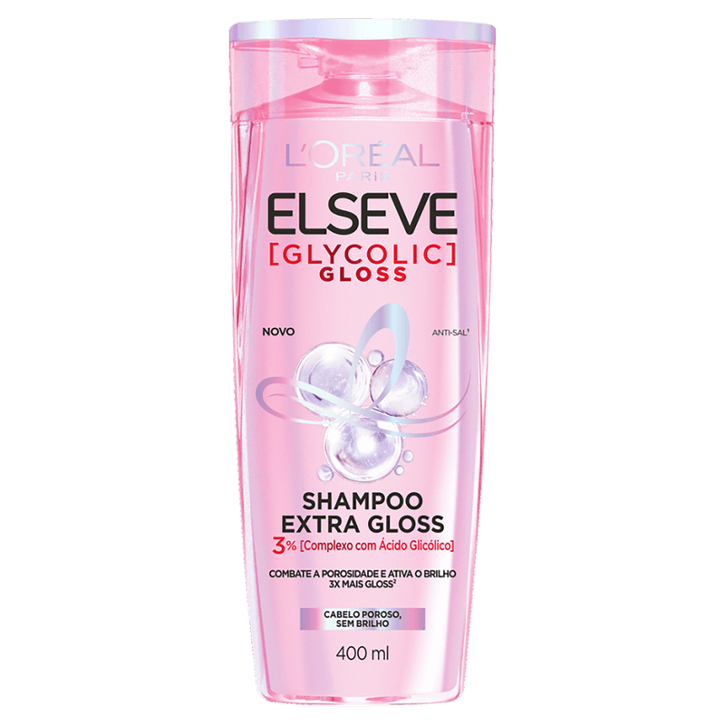 Shampoo Extra Gloss Anti-Sal L'oréal Paris Elseve Glycolic Gloss - 400ml