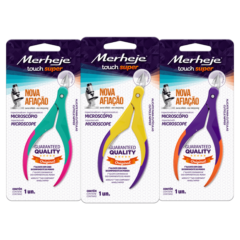 Alicate para Cutículas Merheje Super Touch - Cores Sortidas