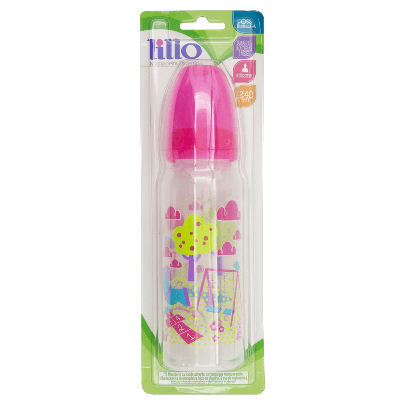 Mamadeira Lillo Divertida Bico Ortodontico Rosa 240Ml - Lillo