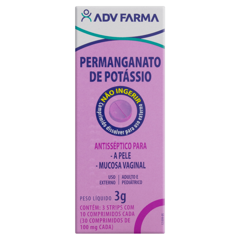 Permanganato Potassio Adv 100Mg 30 Comprimidos - Adv