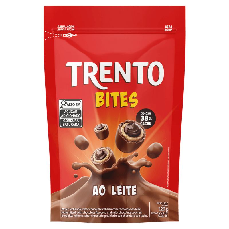 CHOC TRENTO BITES AO LEITE 120G