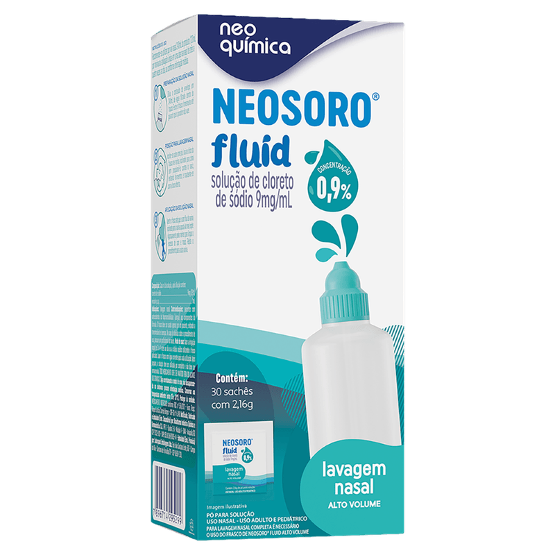 Lavagem Nasal Neosoro Fluid Pó Solução Neo Química - 30 Sachês