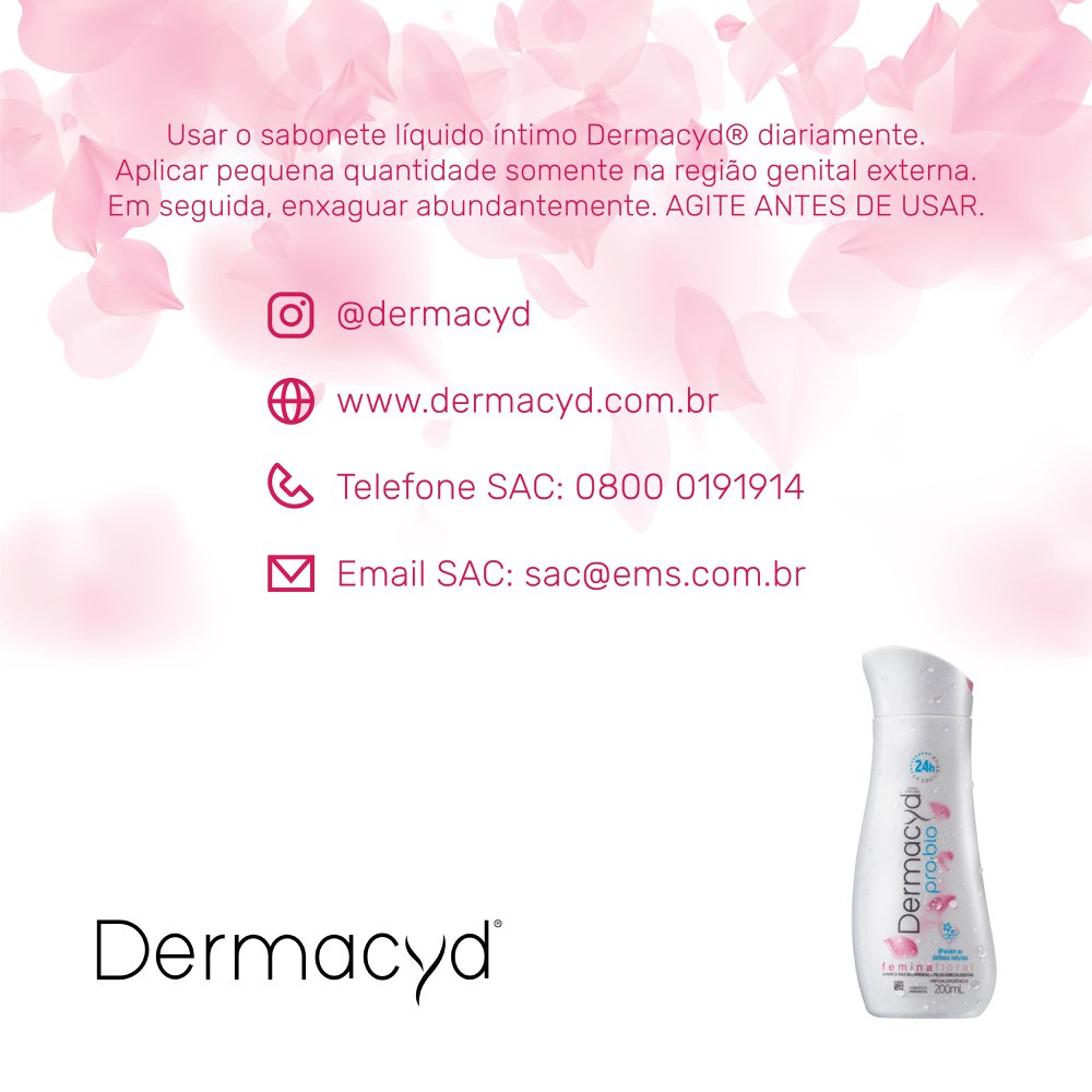 Kit Sabonete Líquido Íntimo Femina Floral 200ml + 100ml Dermacyd Pro ...