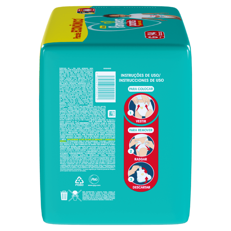 Fralda Descartável Infantil Pants Pampers Ajuste Total G 9 a 13kg - 94 Unidades