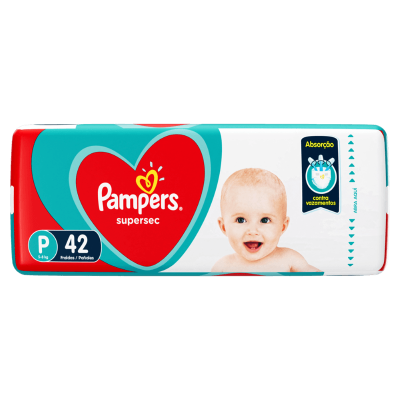 Fralda Descartável Infantil Pampers Supersec P - 42 Unidades