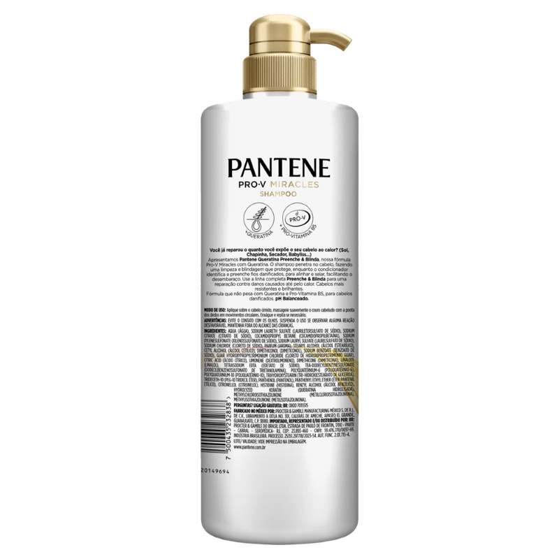 Shampoo Queratina e Pro-Vitamina B5 Queratina Preenche & Blinda - 510ml
