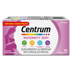 Suplemento Alimentar Centrum Maternity 3 em 1 Zero Açúcar - 30 Cápsulas Moles