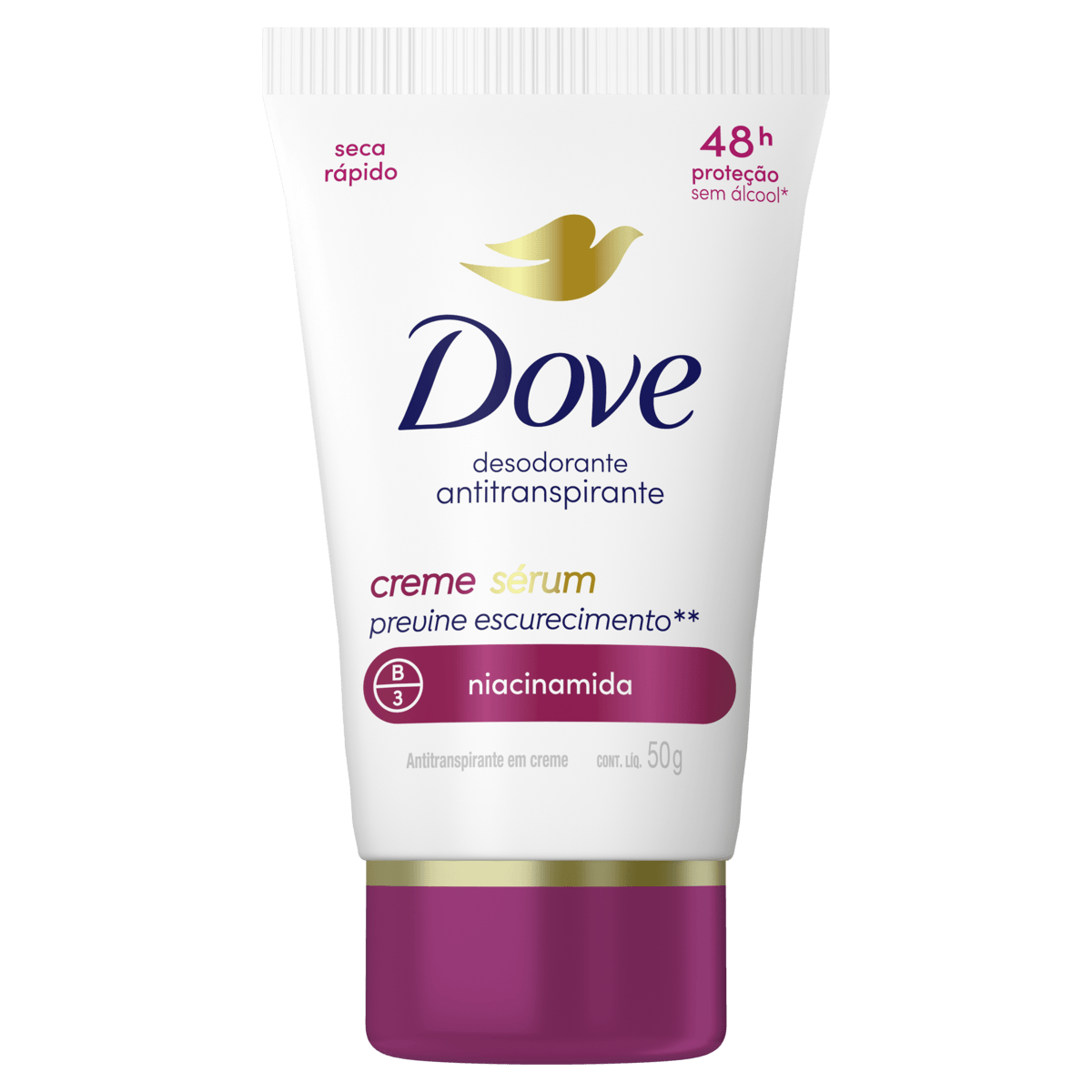 Desodorante Antitranspirante Creme Dove Creme Sérum Feminino 48h - 50g ...