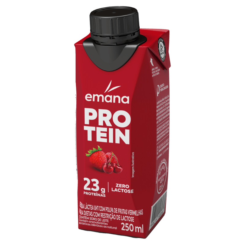 Bebida Láctea Emana Protein Zero Lactose Frutas Vermelhas - 250ml