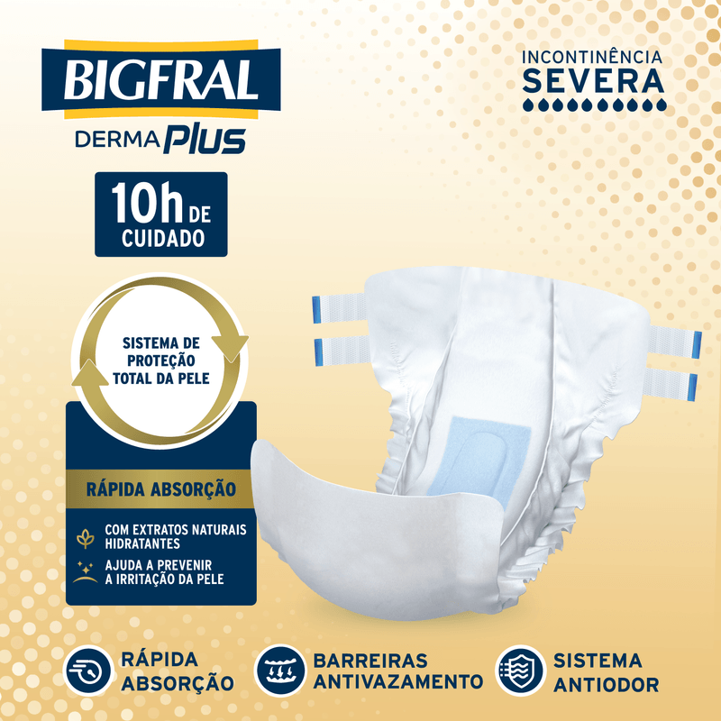 Fralda Bigfral Derma Plus P - 9 Unidades