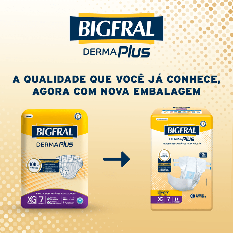 Fralda Bigfral Derma Plus XG - 7 Unidades