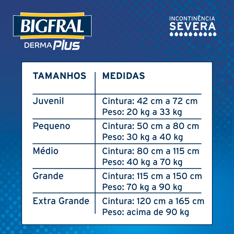 Fralda Geriátrica Bigfral Derma Plus Noturna  XG - 7 Unidades