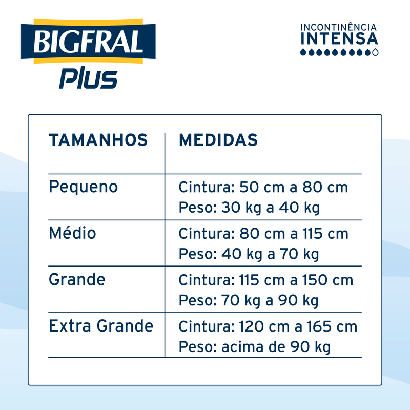 Fralda Descartável Adulto Bigfral Plus M - 8 Unidades