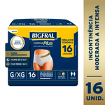 Roupa Íntima Descartável para Incontinência Unissex Bigfral Derma Plus G/XG - 16 Unidades