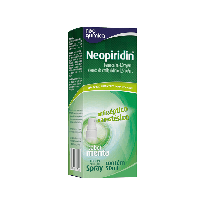 Spray para Garganta - Neopiridin  - Sabor Menta - 50ml-7896714270029