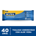 Toalha Umedecida Adulto Suave com Aloe Vera Bigfral - 40 Unidades