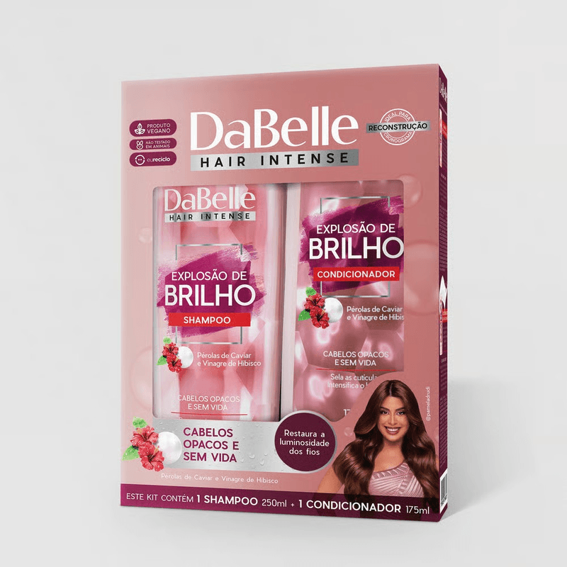 Kit Shampoo 250ml + Condicionador 175ml DaBelle Hair Intense Explosão de Brilho